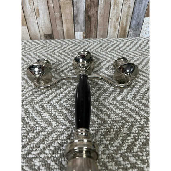 Virginia Metal-crafters Silver Chrome 3 Candle Candlestick Holder - Picture 5 of 5